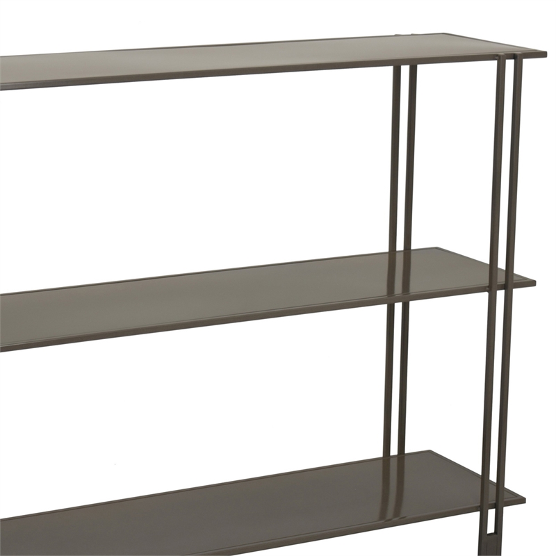 Benjara Bush Plant Display Stand- Modern 3 Tier Gray Metal Finish- 32 Inch