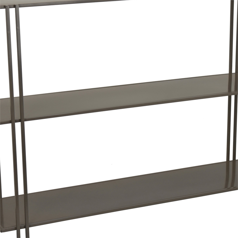 Benjara Bush Plant Display Stand- Modern 3 Tier Gray Metal Finish- 32 Inch