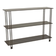 Benjara Bush Plant Display Stand- Modern 3 Tier Gray Metal Finish- 32 Inch