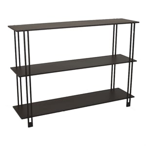 Benjara Bush Plant Display Stand- Modern 3 Tier Brown Metal Finish- 32 Inch
