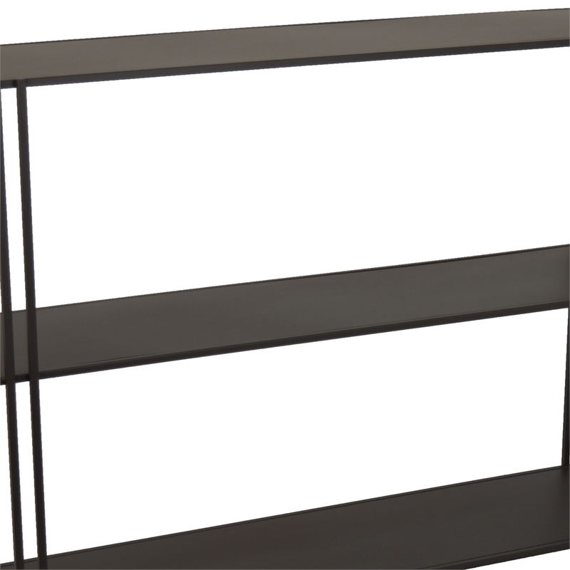 Benjara Bush Plant Display Stand- Modern 3 Tier Brown Metal Finish- 32 Inch