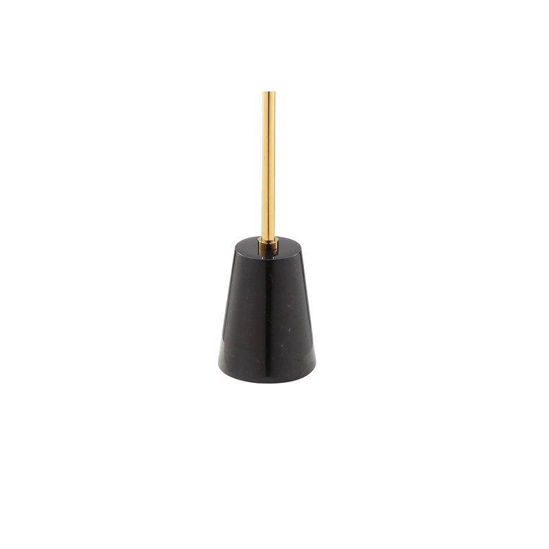 Benjara Sen Side End Drink Table- Gold Metal Round Top w Black Marble Base