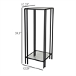Benjara Buckley Plant Stand Table- Black Metal- Square Mirrored Top- 34 Inch
