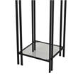 Benjara Buckley Plant Stand Table- Black Metal- Square Mirrored Top- 34 Inch