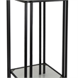 Benjara Buckley Plant Stand Table- Black Metal- Square Mirrored Top- 28 Inch