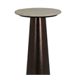 Benjara Plant Stand Accent Table- Bronze Metal- Round Gray Marble Top- 26 Inch