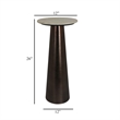 Benjara Plant Stand Accent Table- Bronze Metal- Round Gray Marble Top- 26 Inch