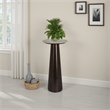 Benjara Plant Stand Accent Table- Bronze Metal- Round Gray Marble Top- 26 Inch