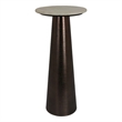 Benjara Plant Stand Accent Table- Bronze Metal- Round Gray Marble Top- 26 Inch