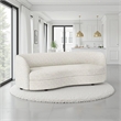 Benjara Srey Sofa- 84 Inch- Modern Plush White Boucle- Curved Kidney Shape