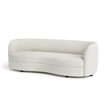 Benjara Srey Sofa- 84 Inch- Modern Plush White Boucle- Curved Kidney Shape