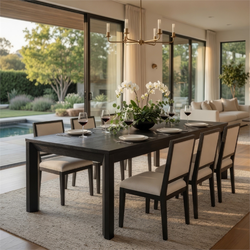 Benjara Kizie 7pc Dining Table Set- 94-118
