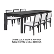 Benjara Kizie 7pc Dining Table Set- 94-118