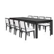 Benjara Kizie 9pc Dining Table Set- 94-118