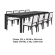 Benjara Kizie 9pc Dining Table Set- 94-118