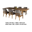 Benjara Ramie 7pc Dining Table Set- 84-102