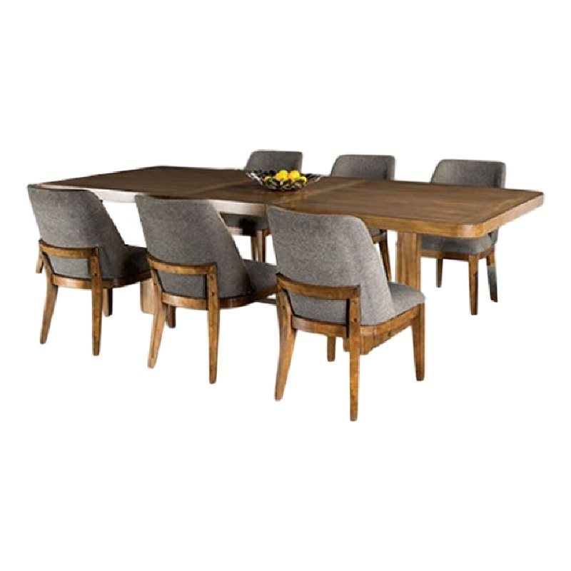Benjara Ramie 7pc Dining Table Set- 84-102