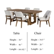 Benjara Ramie 7pc Dining Table Set- 84-102