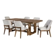 Benjara Ramie 7pc Dining Table Set- 84-102