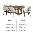 Benjara Ramie 7pc Dining Table Set- 84-102