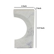Benjara Keveny Tabletop Decor- C Arch Sculpture Texture White Marble- 13 Inch
