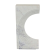Benjara Keveny Tabletop Decor- C Arch Sculpture Texture White Marble- 13 Inch