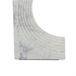 Benjara Keveny Tabletop Decor- C Arch Sculpture Texture White Marble- 13 Inch