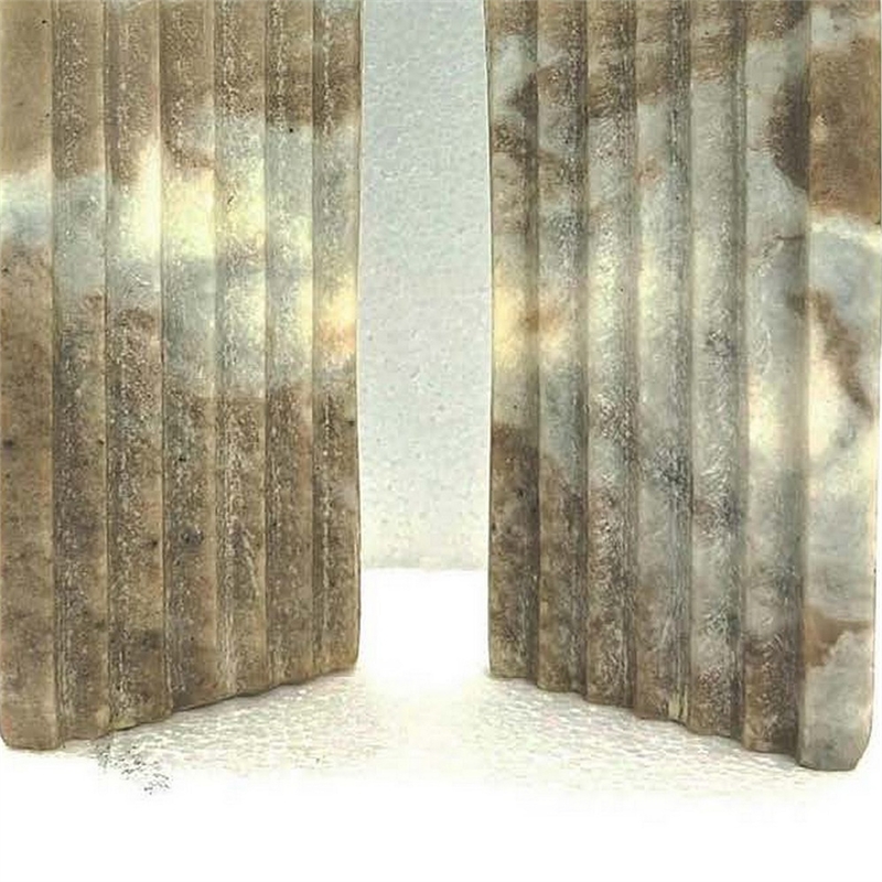Benjara Keveny Tabletop Decor- Arch Sculpture Textured Brown Marble- 11 Inch