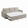 Benjara Eira Sofa with Fold Out Sleeper Full Size Bed- Beige Linen- 89 Inch