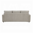 Benjara Eira Sofa with Fold Out Sleeper Full Size Bed- Beige Linen- 89 Inch