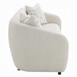 Benjara Tiena Sofa- 3 Accent Throw Pillows- Modern Warm Beige Linen- 84 Inch
