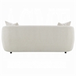 Benjara Tiena Sofa- 3 Accent Throw Pillows- Modern Warm Beige Linen- 84 Inch