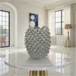 Benjara Nina Decorative Bowl- Light Blue- Textured Coral Gray Ceramic- 13 Inch
