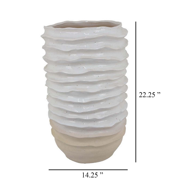Benjara Accent Planter- Abstract Wave Coastal Design- 22