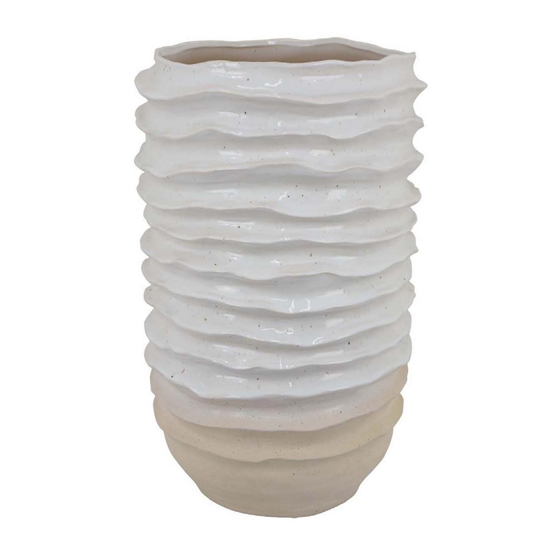 Benjara Accent Planter- Abstract Wave Coastal Design- 22