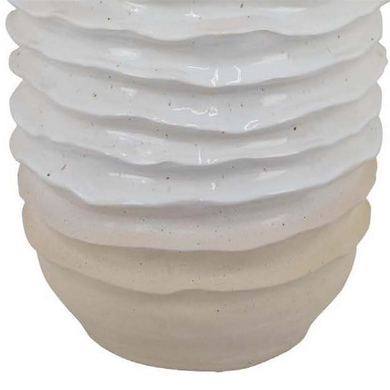 Benjara Accent Planter- Abstract Wave Coastal Design- 22