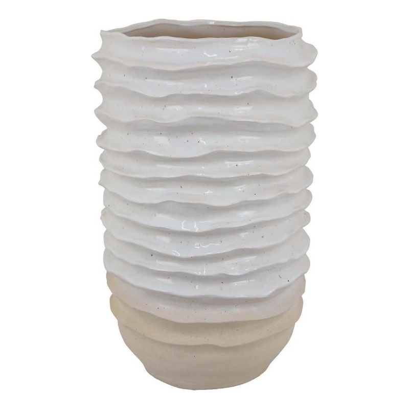 Benjara Accent Planter- Abstract Wave Coastal Design- 22