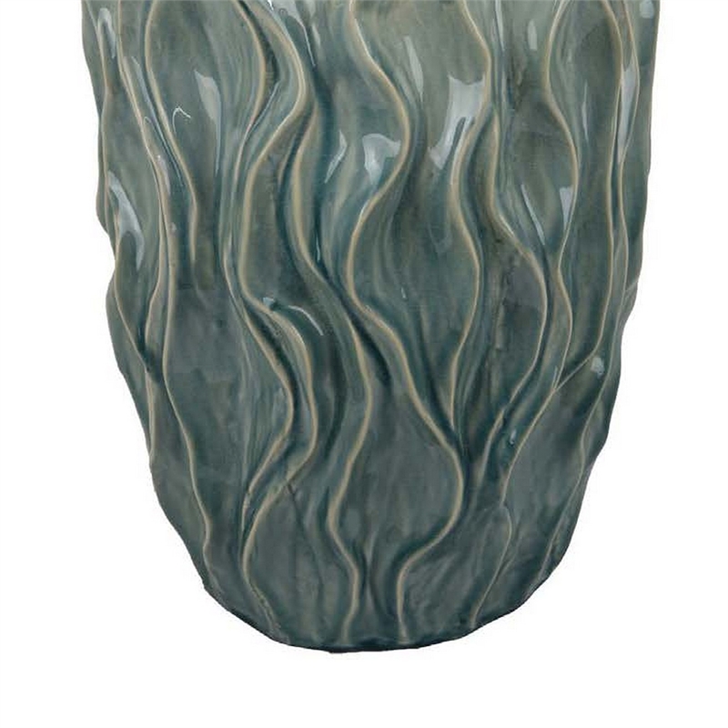 Benjara Esen Decorative Vase- Abstract Wave Design- 22