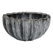 Benjara Kiara Decorative Bowl- Aqua Gray Ceramic Textured Design- 15 Inch