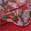 Benjara Milz 2pc Twin Size Quilt Set- Cotton- Polyester- Garnet Red Florals