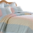 Benjara Tisy 2pc Twin Size Quilt Set- Cotton- Polyester- Pastel Color Stripes