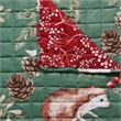 Benjara Lowa Sofa Slipcover- Reversible- Polyester- Green- Red Festive Theme
