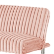 Benjara Hini Fold Out Futon Sofa Bed- Light PInk- Modern Chrome Metal Legs