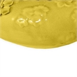 Benjara Remi Flower Vase- Decorative Yellow Ceramic w Floral Motifs- 12 Inch