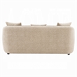 Benjara Keina Sofa- 3 Accent Pillows- Rounded Back- Beige Chenille- 79 Inch