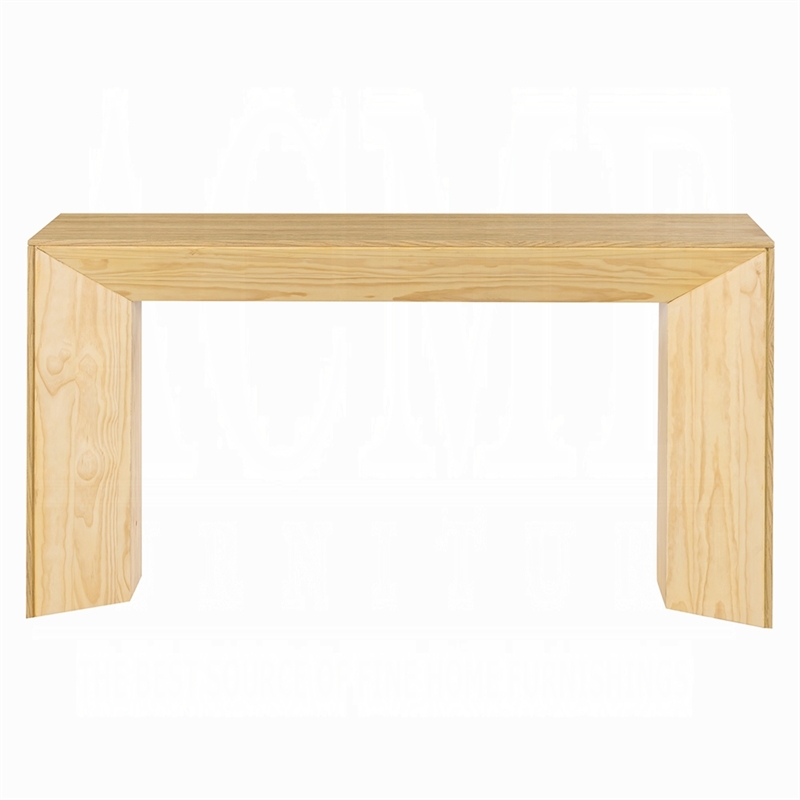 Benjara Arnold Sofa Table- Natural Brown Wood Frame- Rectangular 59 Inch