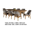 Benjara Ramie 9pc Dining Table Set- 84-102