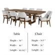 Benjara Ramie 9pc Dining Table Set- 84-102