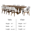 Benjara Ramie 9pc Dining Table Set- 84-102