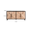 Benjara Lucas Sideboard Buffet Console- 4 Doors- Black Brown Wood- 72 Inch